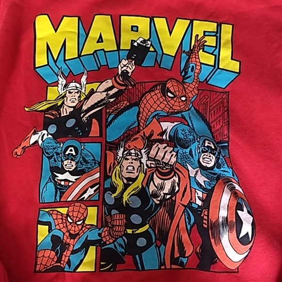 Red Marvel Comics Sweatshirt - Picture 2 of 4